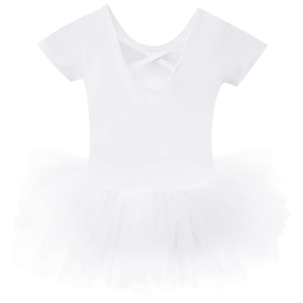 Bezioner Maillot de Danza Tutú Vestido de Ballet Gimnasia Leotardo Algodón Body Clásico Manga Corta Manga Corta para Niña — view 5