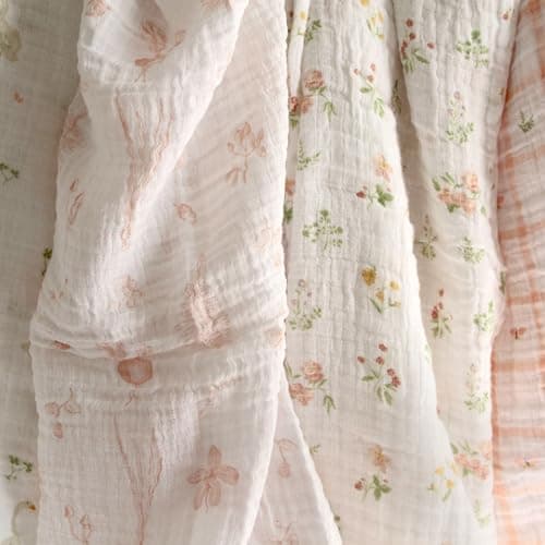 aden + anais Essentials Disney Baby Muslin Swaddle Blankets, Newborn Receiving Blanket for Swaddling, 100% Cotton Baby Swaddle Wrap, 4 Pack, Country Floral — view 3