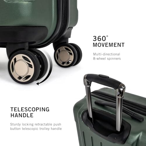 Kenneth Cole REACTION Renegade Luggage Expandable 8-Wheel Spinner Lightweight Hardside Suitcase, Cilantro, 3-Piece Set (20"/24"/28") — view 3