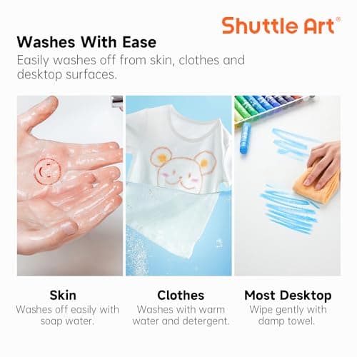 Shuttle Art Tempera Paint Sticks, 32 Colors Solid Tempera Paint for Kids, Super Quick Drying, No-Toxic, Works Great on Paper Wood Glass Ceramic Canvas — view 5