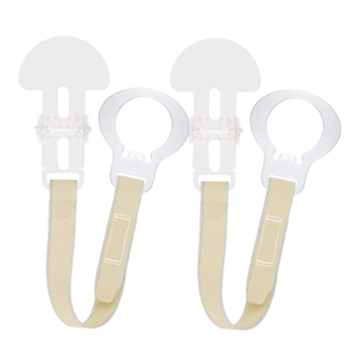 MAM Dummy Clip | 2 Pack | Baby Soother Clips Fit All MAM Soothers | Adjustable Length and Lightweight Design | Baby Accessories | White with Blue Strap | Dummies Not Included — view 7