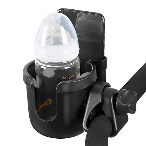 Accmor Stroller Cup Holder with Phone Holder, Bike Cup Holder, Universal Cup Holder for Uppababy Nuna Doona Strollers, 2-in-1 Cup Holder for Walker, Wheelchair, Scooter