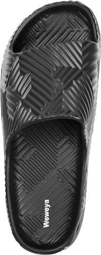 Weweya Men Women Shower Slides Non Slip Bathroom Slippers Beach Sandals Black Women Size 10.5 Men Size 9.5 — view 4