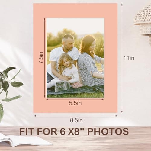 15 Pack 8.5x11 Picture Mats, Mixed Colors Frame Mattes for 6x8 Pictures Photo Frame Mat Core Bevel Cut Mat Board Show Kit for Photos, Prints, Artworks