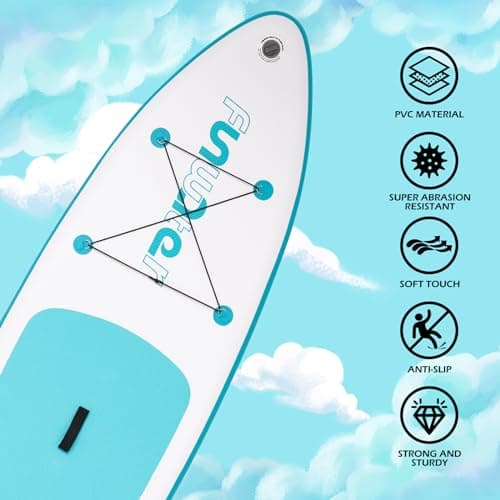 FunWater 10'6''/11'/11'6''Inflatable Ultra-Light Stand Up Paddle Board for All Skill Levels with Premium SUP Paddleboard Accessories,Non-Slip Comfort Deck for Youth & Adults — view 2