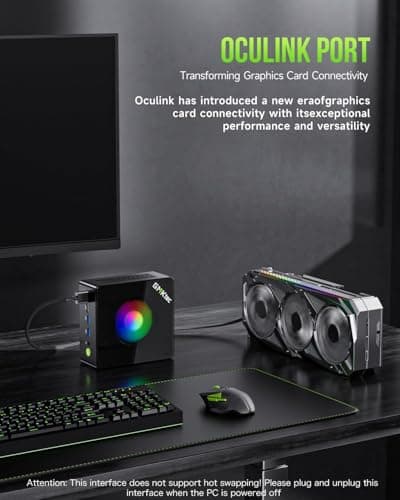 GMKtec AMD Ryzen 9 8945HS (Turbo 5.1GHz) 32GB DDR5 2TB SSD Mini Gaming PC, Oculink, HDMI 2.1, DP2.1/ i226V Dual NIC LAN 2.5G/ USB-C 4.0 WiFi 6/BT 5.2, USB3.2, Dual Fan Nucbox K11 — view 4