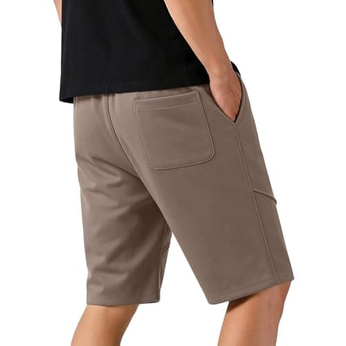 Mens Shorts 2026 Casual Drawstring Lightweight Work Athletic Gym Shorts Lounge Elastic Waist Summer Beach Sweatpants Mens Shorts Brown Large — view 5