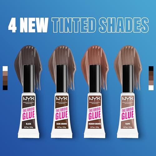 NYX PROFESSIONAL MAKEUP, The Brow Glue, Instant Brow Styler, 16H Extreme Hold, Vegan Formula - Black Brown, 0.18oz / 5g — view 4
