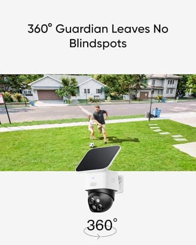 eufy Security 3K Dual Camera, SoloCam S340, Solar Security Cameras Wireless Outdoor, Cameras for Home Security, 360°Coverage, Pan & Tilt, No Blind Spots, No Monthly Fee, Built-in 8GB — view 3