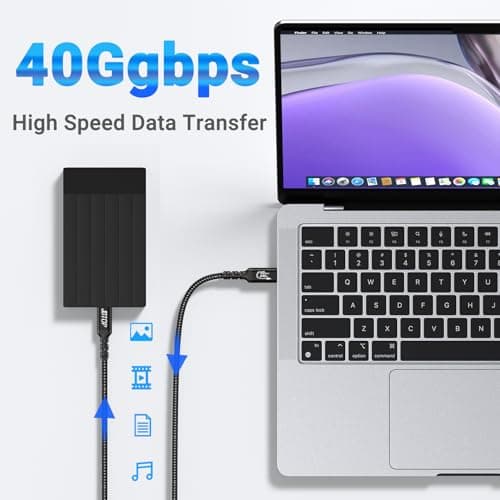 JBTOP 40Gbps USB 4.0 for Thunderbolt 4 Cable 1ft(2packs) 240w USB pd Cable — view 3