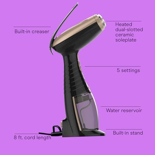 Conair Handheld Garment Steamer for Clothes, Turbo ExtremeSteam 1875W, Portable Handheld Design, Strong Penetrating Steam - Amazon Exclusive in Black — view 2