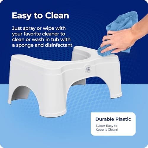 Squatty Potty The Original Bathroom Toilet Stool - Adjustable 2.0, Convertible to 7" or 9" Height with Removable Topper for Adults and Kids White — view 8