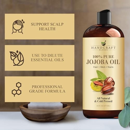 Handcraft Blends Jojoba Oil - Cold-Pressed 473 ml - 100% Pure and Natural Premium Grade Carrier Oil for Skin and Hair - Body Massage - Hexane-Free — view 4