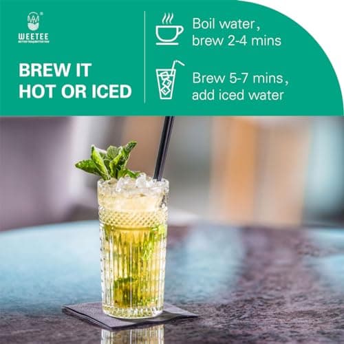 WT WEETEE Spearmint Tea Bags, Made with 100% Pure Spearmint Leaf, Natural Caffeine-free Herbal Tea, Refreshing & Smooth Mint Tea — view 5