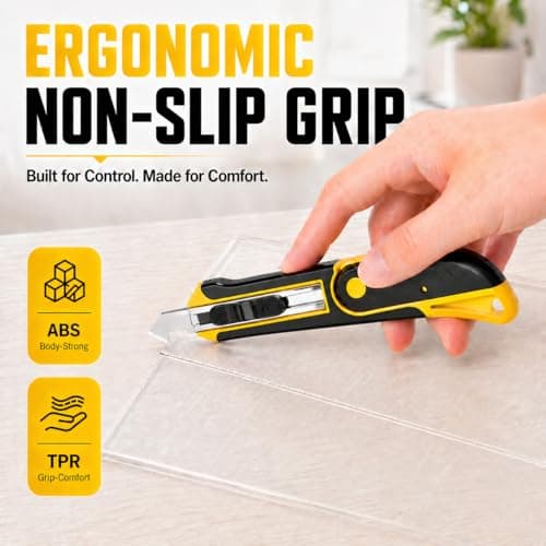 DIYSELF Professional Plexiglass Cutter Knife, Acrylic Cutter, Scoring Knife with 10 Extra SK5 Blades for Plexiglass Cut to Size, Acrylic, ABS, PVC, Plastic Cutting Tool for DIY, Home Repair, Crafts — view 3