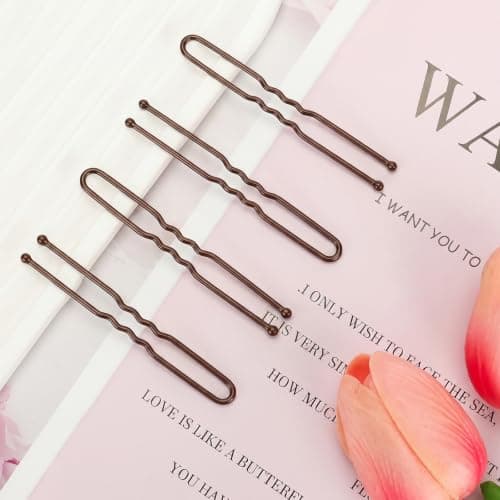 200PCS 2.8 Inch U Shaped Large Heavy Duty Hair Pins for Women Girls, Large Hair Pins for Thick/Long Hair, Long Hair Pin Bobby Pin for Secure Bun Salon Wedding Daily Hairstyles- Brown — view 3