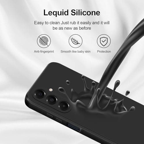 GiiYoon Case Compatible with Samsung Galaxy A16, Silky-Soft Touch Full-Body Protective Phone Silicone Case, Shockproof Cover with Microfiber Lining, Black — view 3