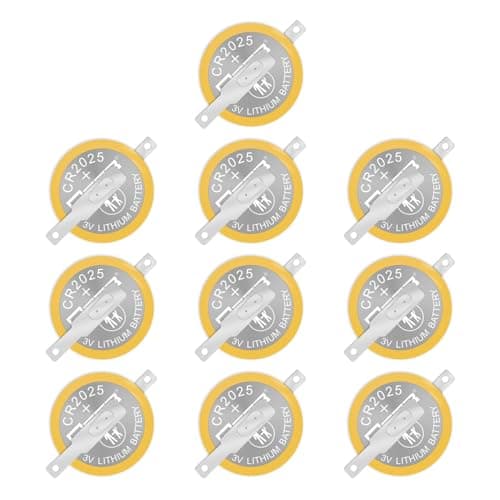 EEMB Tabbed CR2025 3V Lithium Battery with Solder Tabs 10-Pack Coin Cell