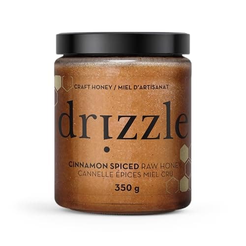 Drizzle Cinnamon Spiced Raw Honey - Raw, Unfiltered, and Unprocessed - Rich in Nutrients and Beneficial Enzymes - Notes of Cloves & Nutmeg - 100% Raw, Pure Honey - Gluten-Free, Paleo-Friendly (Pack of 2) 350g — view 2