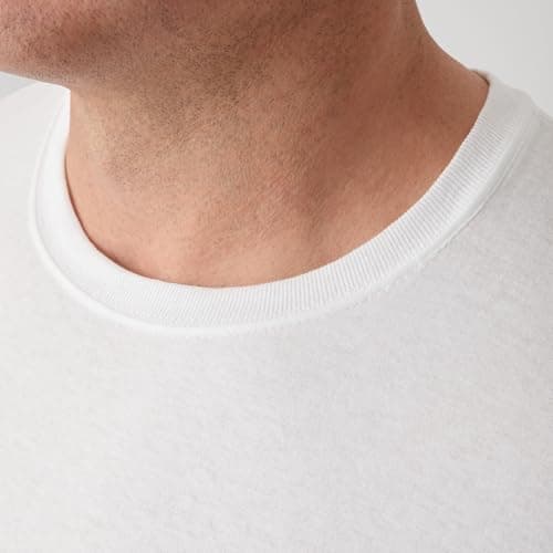 Hanes Mens Cotton, Moisture-wicking Crew Tee Undershirts, Multi-packs, White - 6 Pack, Large US — view 5