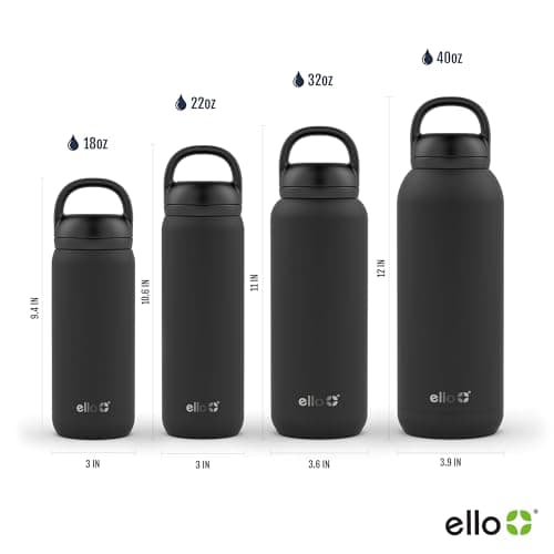 Ello Cooper Twist 18oz Kids Stainless Steel Water Bottle with Chug Lid | Leak Proof Double Walled and Vacuum Insulated | Fits Car Cupholder | Built in Carry Loop | Dishwasher Safe | Antigua — view 3