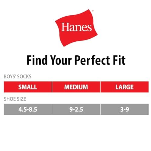 Hanes Boys' Uniform Crew Socks, Moisture-Wicking Socks, Cushioned Foot Bottoms, 10-Pairs — view 4