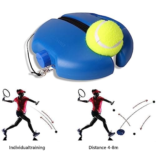 Tennis Trainer Rebound Balls with Rope & Anti-Slide Baseboard – Anti-Tangle String Practice Equipment for Adult Solo Training & Kids Beginners — view 4
