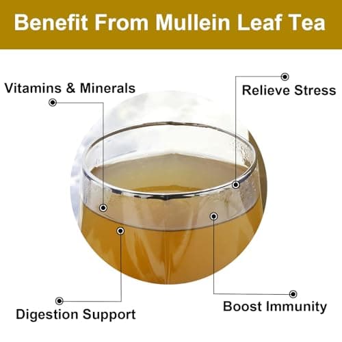 FullChea - Mullein Leaf Tea Bags, 20 Teabags, 3g/bag - Natural Mullein Tea Bags For Lungs - Non-GMO - Caffeine-free - Natural Healthy Herb For Respiratory Support — view 3