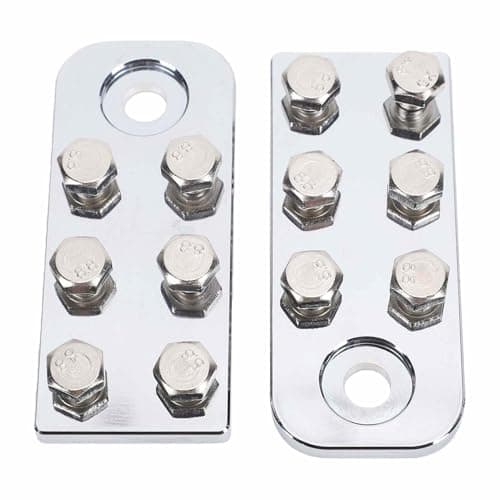 Dpofirs 6 Point Battery Terminal Connectors, 6 Spot Flat Lug Battery Terminals Aluminum Alloy, 2 Row Terminal Block for Multiple Devices, with 2 Pieces, for Screw/Fastener Down Automotive Marine — view 5