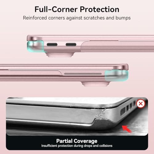 EooCoo for MacBook Neo Case 13 inch 2026 Model A3404, 100% Match Official Color, Anti-Fingerprint & Scratch & Crack, Sturdy Protective Hard Shell Cover Laptop Accessories, Blush Clear — view 2