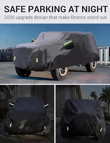 Proadsy Car Cover Compatible with Ford Bronco 4 Door 2021-2025 6 Layers 210T Windproof All Weather Waterproof Sun Rain UV Dust Snow Protection Outdoor Covers — view 4