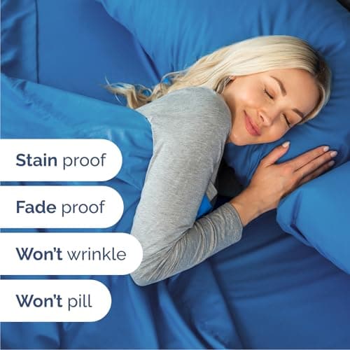 Queen Size 4 Piece Sheet Set - Comfy Breathable & Cooling Sheets - Hotel Luxury Bed Sheets for Women & Men - Deep Pockets, Easy-Fit, Soft and Wrinkle Free Sheets - Royal Blue Oeko-Tex Bed Sheet Set — view 4