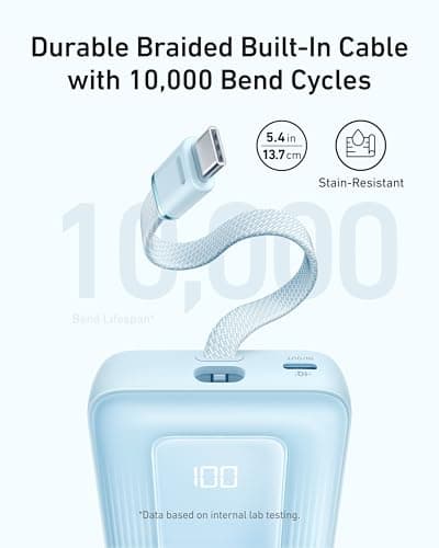 Anker Portable Charger, 10,000mAh 30W Power Bank, USB-C in and Out Fast Charging Battery Pack, Travel Essential Phone Power Bank, for iPhone 17/16, Galaxy and More (Black, 10000.00, Milliamp Hours) — view 2
