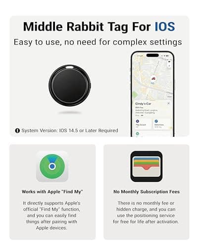 GPS Tracker Tag for Kids & Elderly for iPhone, Hidden Tracker with Pin Silicone Case, Works with Apple Find My (iOS Only), No Monthly Fee, Child Tracking Device for Backpack, Clothing & School Bag — view 2