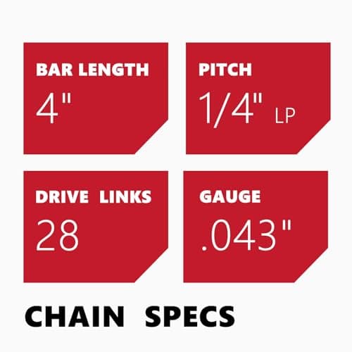 KAKEI GTA26 4 Inch Chainsaw Chain fits STIHL - 1/4" Pitch .043" Gauge 28 Drive Links- 3670 005 0028/71 PM3 28 Fits STIHL GTA 26 Mini Chainsaw Pruner (3 Chains) - Semi Chisel — view 2
