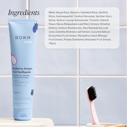 Boka Fluoride Free Toothpaste Nano Hydroxyapatite Toothpaste - Blueberry Dragon Fruit Flavor, 4 oz 1Pk US Manufactured — view 5