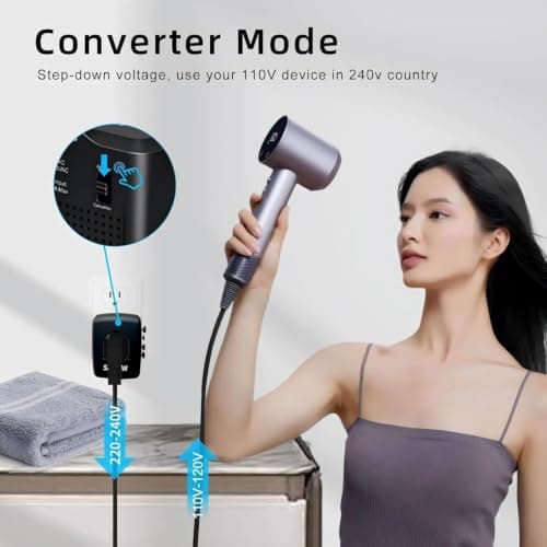 SARQW Travel Converter Adapter Voltage Converter that Steps Down 220 Volts to 110 Volts for use in Over 200 Countries,Including The U.S., U.K., Europe, and Australia (Black)