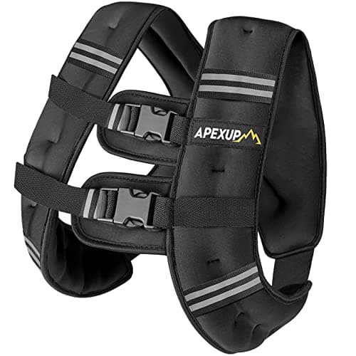 APEXUP 15lbs Weighted Vest Men Women, Weight Vest for Women Workout Equipment for Strength Training Running (Black)
