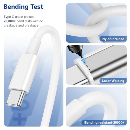 240W Long USB C to C Fast Charger Cable 10ft, Type C to C Super Fast Charging Cord for MacBook Pro/MacBook Air/iPad Pro/Air/Apple iPhone 17 Pro Max/16 15 Plus/Samsung Galaxy S25 S24 S23 Ultra/Laptops — view 2