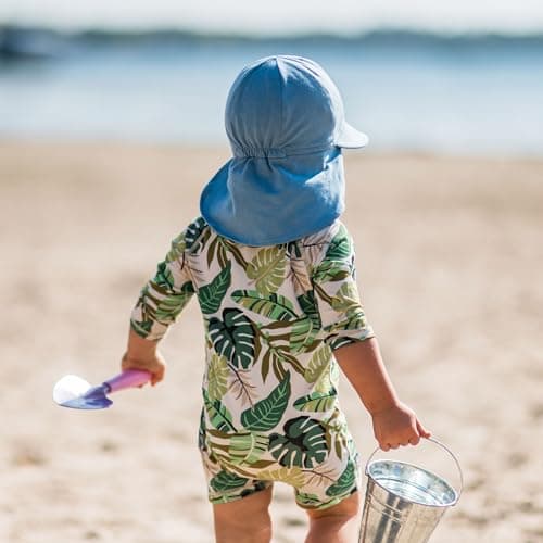 Jan & Jul Cap for Baby Boy Girl, Extra Sun Protection with Neck Flap (Stormy Blue, Size M: 6-24m) — view 5