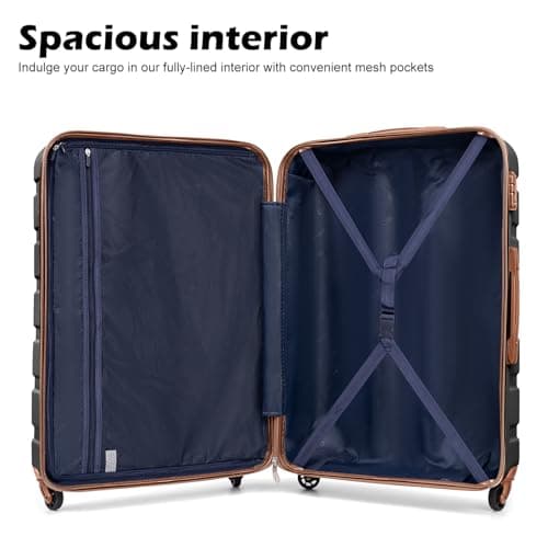 Coolife Luggage 3 Piece Set Suitcase Spinner Hardshell Lightweight TSA Lock — view 4