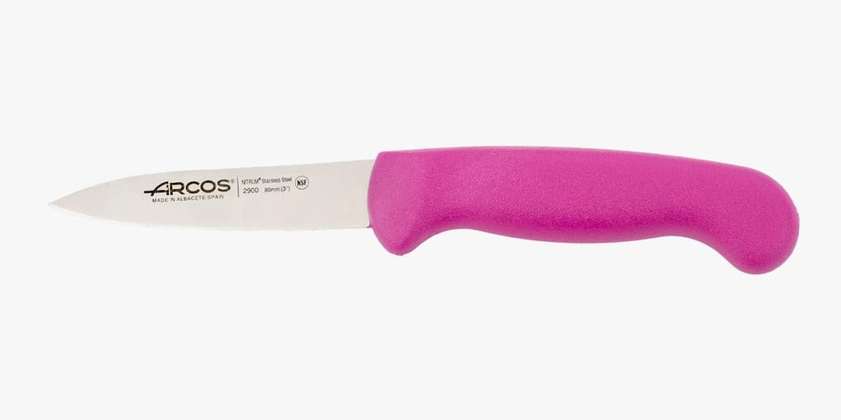 Arcos Serie 2900 - Cuchillo Santoku con Alveolos - Hoja de Acero Inoxidable Nitrum de 180 mm - Mango inyectado en Polipropileno Color Rojo — view 9