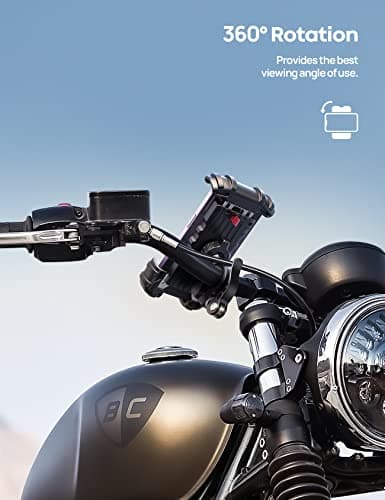 Lamicall Bike Phone Holder, Motorcycle Mount - Motorcycle Phone Holder, Handlebar Cell Phone Clamp, E-Bike Scooter Phone Clip for iPhone 17 Air Pro Max, 16 15 Plus, S20, 4.7 to 6.8" Smartphones — view 3