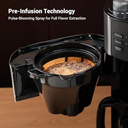 Gevi 10-Cup Grind-And-Brew Drip Coffee Maker with Built-In Burr Grinder — view 6