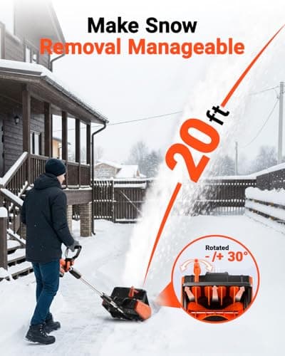 VOLTASK Cordless Snow Shovel, 24V | 13-Inch | 4-Ah Cordless Snow Blower, Battery Snow Blower with Directional Plate & Adjustable Front Handle (4-Ah Battery & Quick Charger Included) — view 2