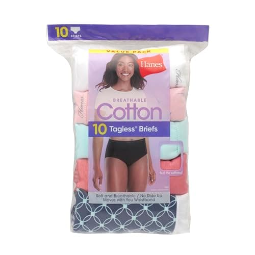 Hanes womens Cotton briefs underwear, 10 Pack - Brief Assorted 1, 7 US — view 5