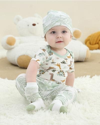 ZAVBABY Baby Boy Hats Mittens and Socks Set Cotton Newborn Girl Hat Glove 0-6 Month — view 3