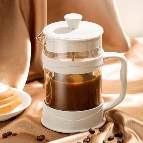 HLUXIATUD French Filter Pot, Glass Tea Maker, Hand Pressed Filter Cup 34 oz