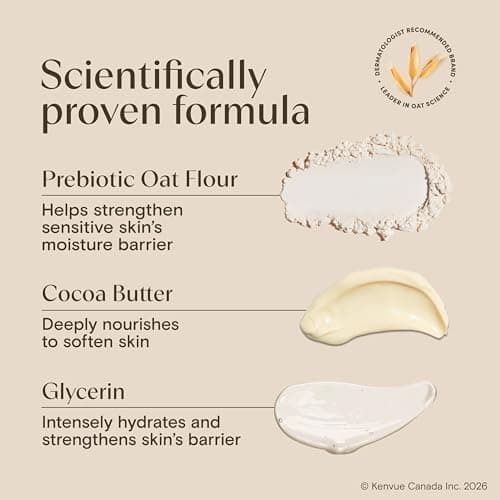 Aveeno Daily Moisturizing Body Wash with Cocoa Butter Vanilla Scent & Soothing Prebiotic Oat, Provides Long-Lasting Hydration for Sensitive Skin, Hypoallergenic, Paraben-Free, 532 mL — view 4