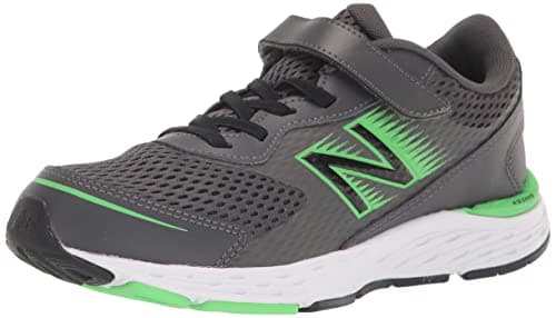 New Balance Kid's 680 V6 Hook and Loop Running Shoe, Magnet/Vibrant Spring/Black, 5 Wide Toddler